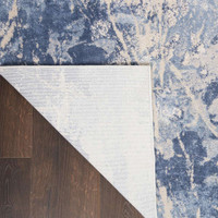 Abstract Silky Textures SLY02 Blue Cream Rug