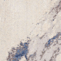 Abstract Silky Textures SLY03 Blue Ivory Grey Rug