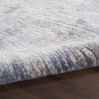 Abstract Silky Textures SLY05 Blue Ivory Grey Rug