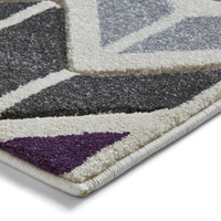 Matrix MT24 Geometric Grey Purple Rug