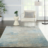 Solace SLA01 Ivory Grey and Blue Rug