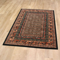 Traditional Wool Rug Royal Kashqai Green Brick 01 500