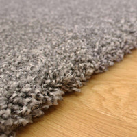 Mehari Rug Plain Grey Shaggy 01 4248
