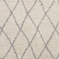 Boho 8280 Cream Grey Berber Shaggy Moroccan Rug