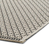 Stitch 9682 Beige Black Indoor Outdoor Rug