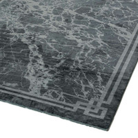 Zehraya ZE03 Grey Border Classic Plain Rug