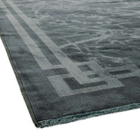 Zehraya ZE03 Grey Border Classic Plain Rug