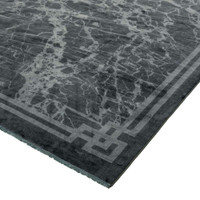 Zehraya ZE03 Grey Border Classic Plain Rug