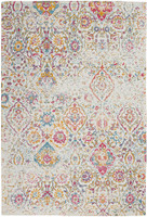 Traditional Damask DAS06 Blue Ivory Rug 152x213 cm