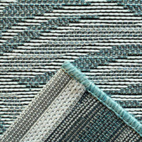 Indoor Outdoor Rug Aqua Leaf Newquay
