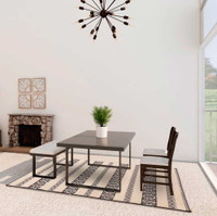 Monty Rug Black Cream Stripe MN03