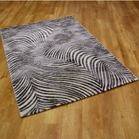Galleria Zebra Rug Black White Grey Rug