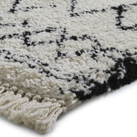 Boho Shaggy Rug 5402 Black White 200x290cm