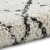 Boho Shaggy Rug 5402 Black White 200x290cm