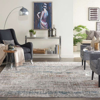 Rustic Textures RUS14 Light Grey Multi Abstract Rug