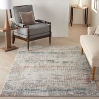 Rustic Textures RUS14 Light Grey Multi Abstract Rug