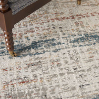 Rustic Textures RUS14 Light Grey Multi Abstract Rug