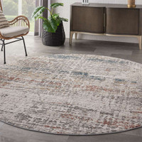 Rustic Textures RUS14 Light Grey Multi Abstract Rug