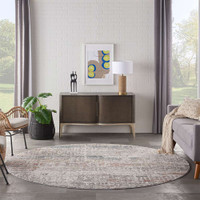 Rustic Textures RUS14 Light Grey Multi Abstract Rug