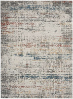 Rustic Textures RUS14 Light Grey Multi Abstract Rug