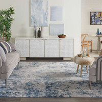 Rustic Textures RUS16 Grey Blue Abstract Rug