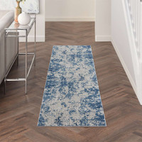 Rustic Textures RUS16 Grey Blue Abstract Rug