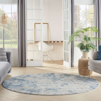 Rustic Textures RUS16 Grey Blue Abstract Rug