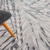 Rustic Textures RUS17 Ivory Grey Abstract Rug