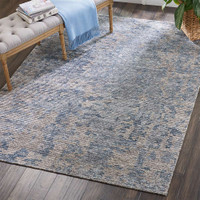 Ellora Ell04 Blue Graphite Modern Patterned Rug