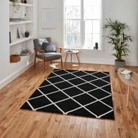 Geometric Rug Brooklyn BRK35 Black White