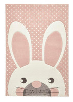 Large Pink Rabbit Rug for Kids