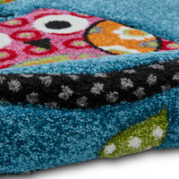 Large Kids Owl Rug in Blue