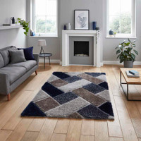 Silky Rug Grey Navy Olympia 2239