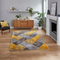 Silky Rug Grey Yellow Olympia 2239
