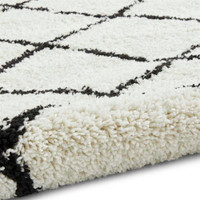 Scandi Berber Rug White Black G257