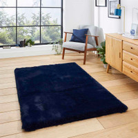 Thick Fluffy Rug Super Teddy Navy