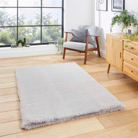 Thick Fluffy Rug Super Teddy Silver