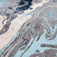 Aurora AU18 Ocean Marble Rug Electric Blue