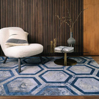 Aurora AU19 Hexagon Rug Marble Blue