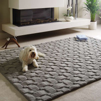 Origins Basketweave 3D New Grey Chunky Wool Rug