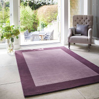 Origins Borders Mauve Plain Wool Rug