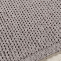Origins Cable Warm Grey Wool Weave Rug