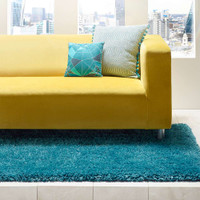 Origins Chicago Dark Teal Thick Shaggy Rug