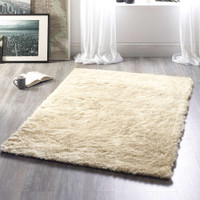 Origins Glamour Shimmer Champagne Ridged Shaggy Rug