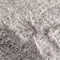 Origins Glamour Shimmer Silver Ridged Shaggy Rug