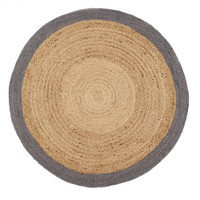 Origins Jute Border Grey Natural Rug