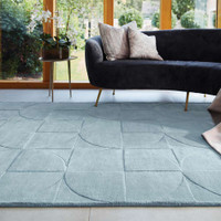 Origins Penny Steel Blue Plain Carved Rug
