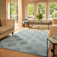 Origins Vienna Blue Diamond Trelis Rug