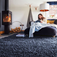 Rug Guru Maine Midnight Chunky Soft Wool Rug