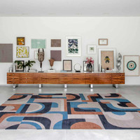 Module Nuance Camel Blue 9196 Indoor Outdoor Washable Eco Rug